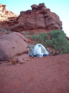 Camping in Castle Valley on one of many bike weekends.